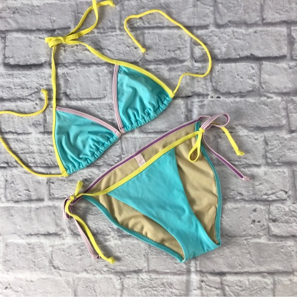 Victoria’s Secret Pastel‎ Colorway String Bikini Sexy Rare Classic Beach - Picture 9 of 9